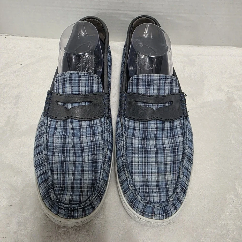 Cole Haan Blue Canvas Men's Sz 10M Penny Loafers Pinch‎ Marine Classic Grand OS